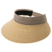 Pin Striped Band Straw Sun Visor, 4" Bill, S-M Size - Boardwalk Style Visor Cap Boardwalk Style Hats DA1362-NAT Natural