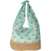 Pineapple Pint Hobo with Crocheted Toyo Base - Cappelli Straworld Bags Bags Cappelli Straworld BAG1266 Turquoise