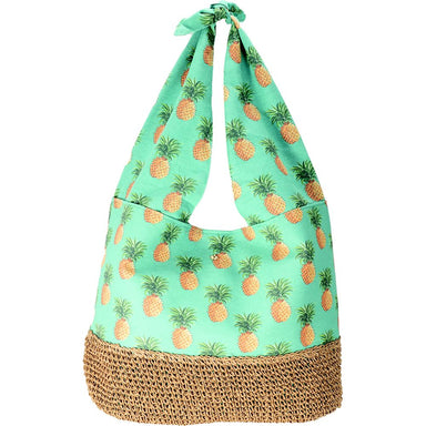 Pineapple Pint Hobo with Crocheted Toyo Base - Cappelli Straworld Bags Bags Cappelli Straworld