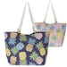 Pineapple Print Tote with Twisted Rope Handles - Cappelli Straworld Bags Bags Cappelli Straworld BAG1263-NAVY Navy