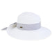 Pinned Up Brim Sun Hat with Striped Scarf - Sun 'N' Sand Hats Wide Brim Hat Sun N Sand Hats HH2844A White OS (57 cm) 