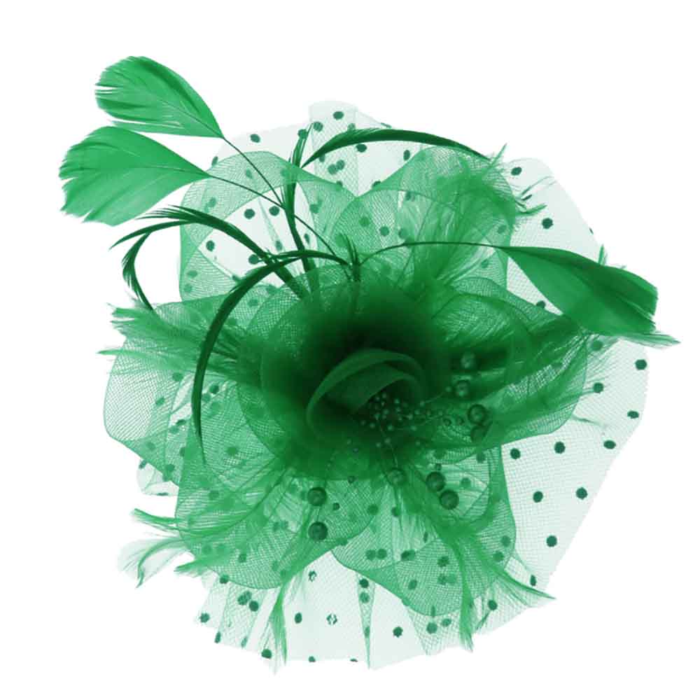 Polka Dot and Beads Fascinator - Sophia Collection Fascinator Something Special LA hth2180gn Green  