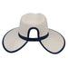 Ponytail Hole Fedora for Large Heads - Karen Keith Hats Facesaver Hat Great hats by Karen Keith BT14CB-F Ivory/Navy L/XL 