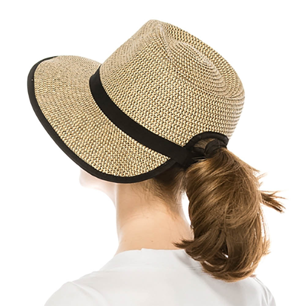 Ponytail Summer Fedora Hat - Boardwalk Style — SetarTrading Hats display picture 1