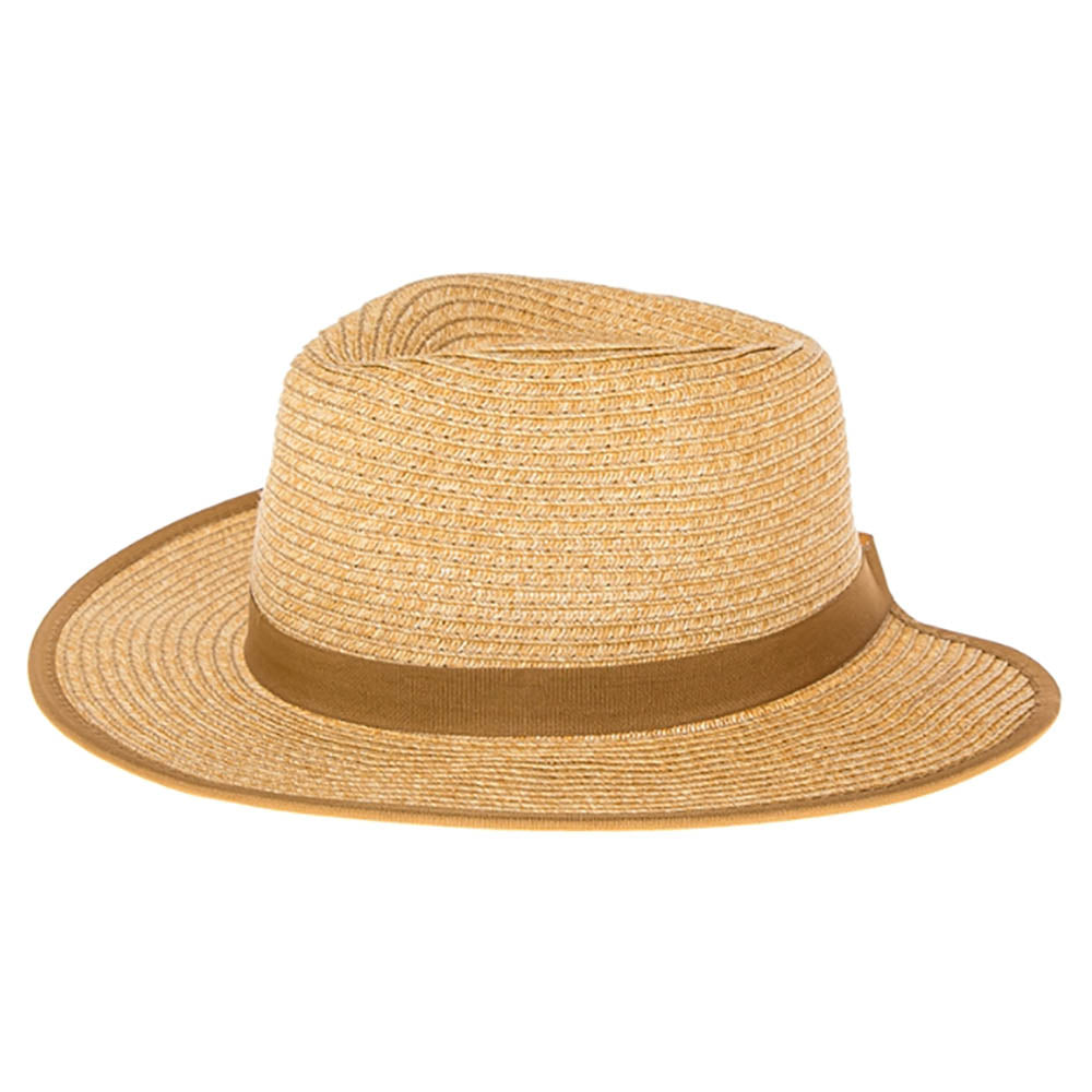 Ponytail Summer Fedora Hat - Boardwalk Style Safari Hat Boardwalk Style Hats DA1968-TTT Toast Tweed M/L (58 cm) 