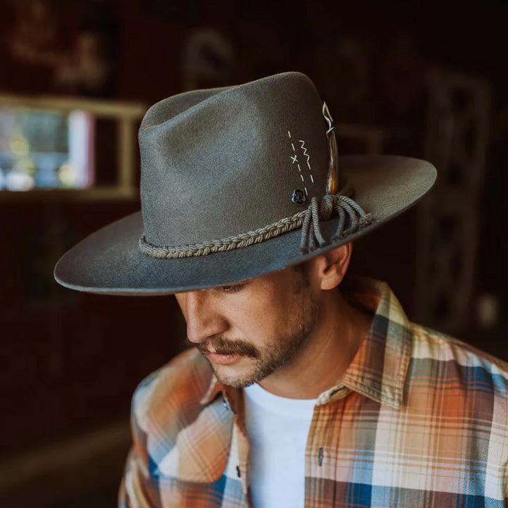 Postino Wool Felt Rancher Hat with Rope Band - Biltmore USA Safari Hat Biltmore Hats BF139 Olive XL (60.5 cm)