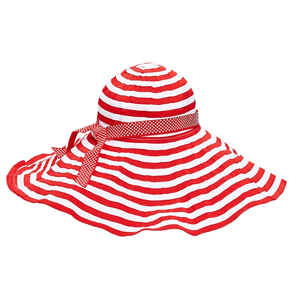 Red Stripes and Polka Dots Shapeable Brim Sun Hat - Boardwalk Style — SetarTrading  Hats