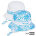 Reversible Blue Floral Print & White Cotton Petite Bucket Hat - Sunny Dayz® Bucket Hat Sun N Sand Hats