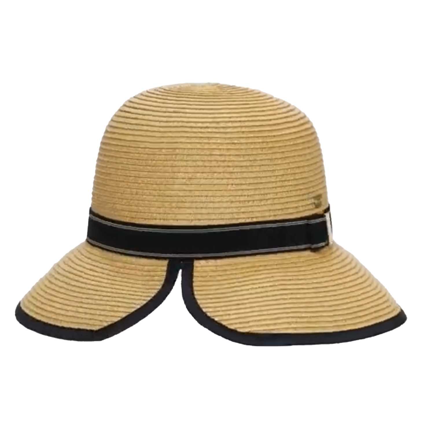 Ribbon Trimmed Butterfly Split Brim Straw Summer Hat - Sun 'N' Sand Hats