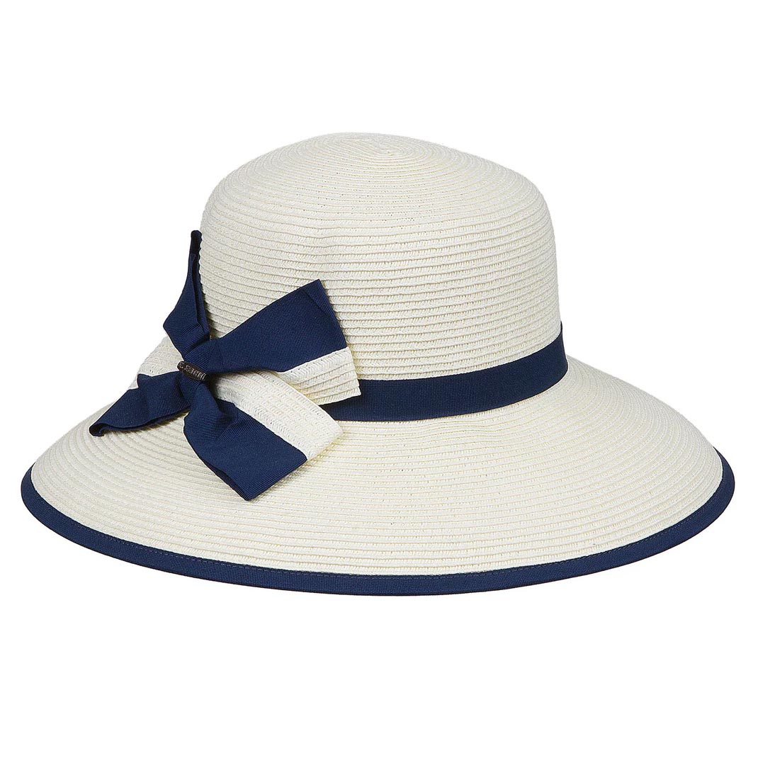 Elegant Ivory Wide-Brim Ribbon Detail Women’s Hat Ivory Wide-Brim Derby & Wedding Hat | Whiteley Millinery main image 3