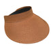 Roll Up Wide Brim Solid Color Sun Visor - Boardwalk Style Visor Cap Boardwalk Style Hats DA763-LBN Light Brown  