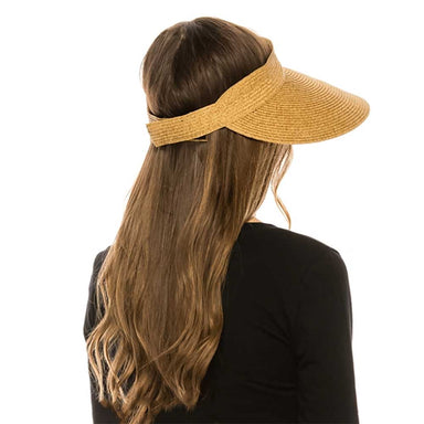 Roll Up Wide Brim Solid Color Sun Visor - Boardwalk Style Visor Cap Boardwalk Style Hats    