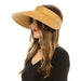 Roll Up Wide Brim Solid Color Sun Visor - Boardwalk Style Visor Cap Boardwalk Style Hats    