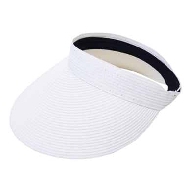 Roll Up Wide Brim Solid Color Sun Visor - Boardwalk Style, Visor Cap - SetarTrading Hats 
