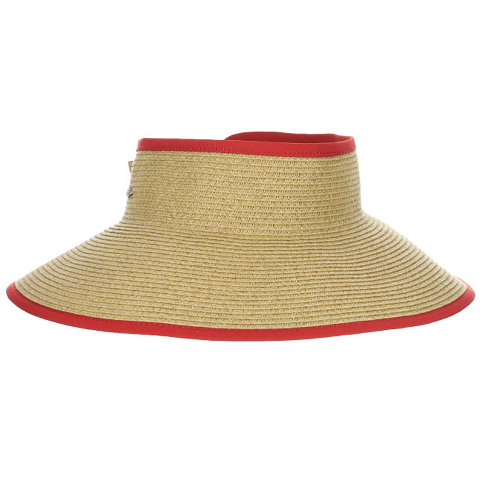 Roll Up Wrap Around Visor Hat with Bow - Scala Hats Visor Cap Scala Hats    