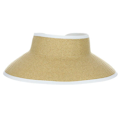 Roll Up Wrap Around Visor Hat with Bow - Scala Hats Visor Cap Scala Hats    