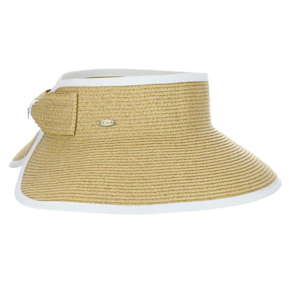 Roll Up Wrap Around Visor Hat with Bow - Scala Hats  display picture 2