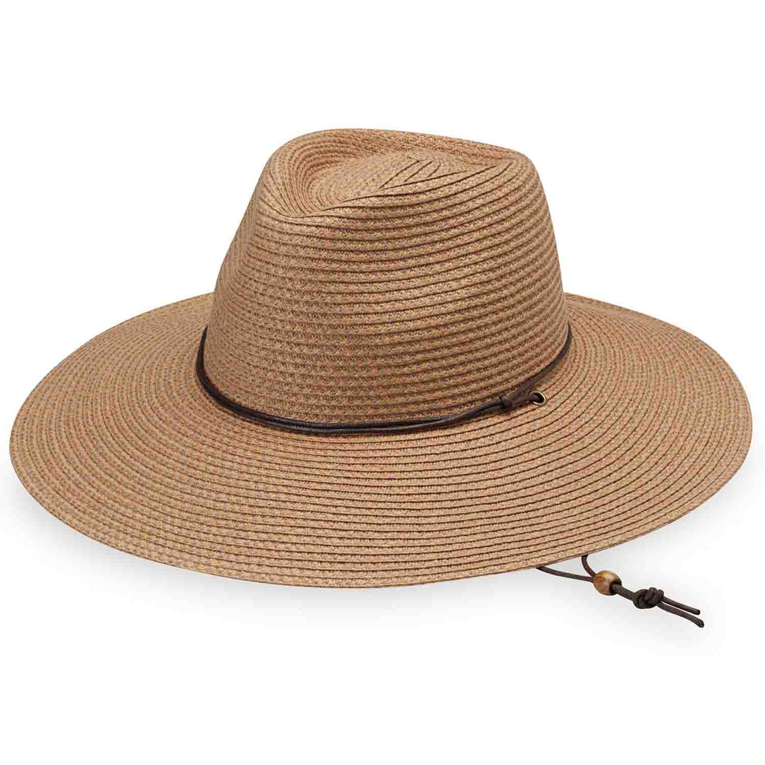Sanibel Wide Brim Safari Hat with Chin Cord - Wallaroo Hats Safari Hat Wallaroo Hats SANI-CA Camel M/L (58 cm) 