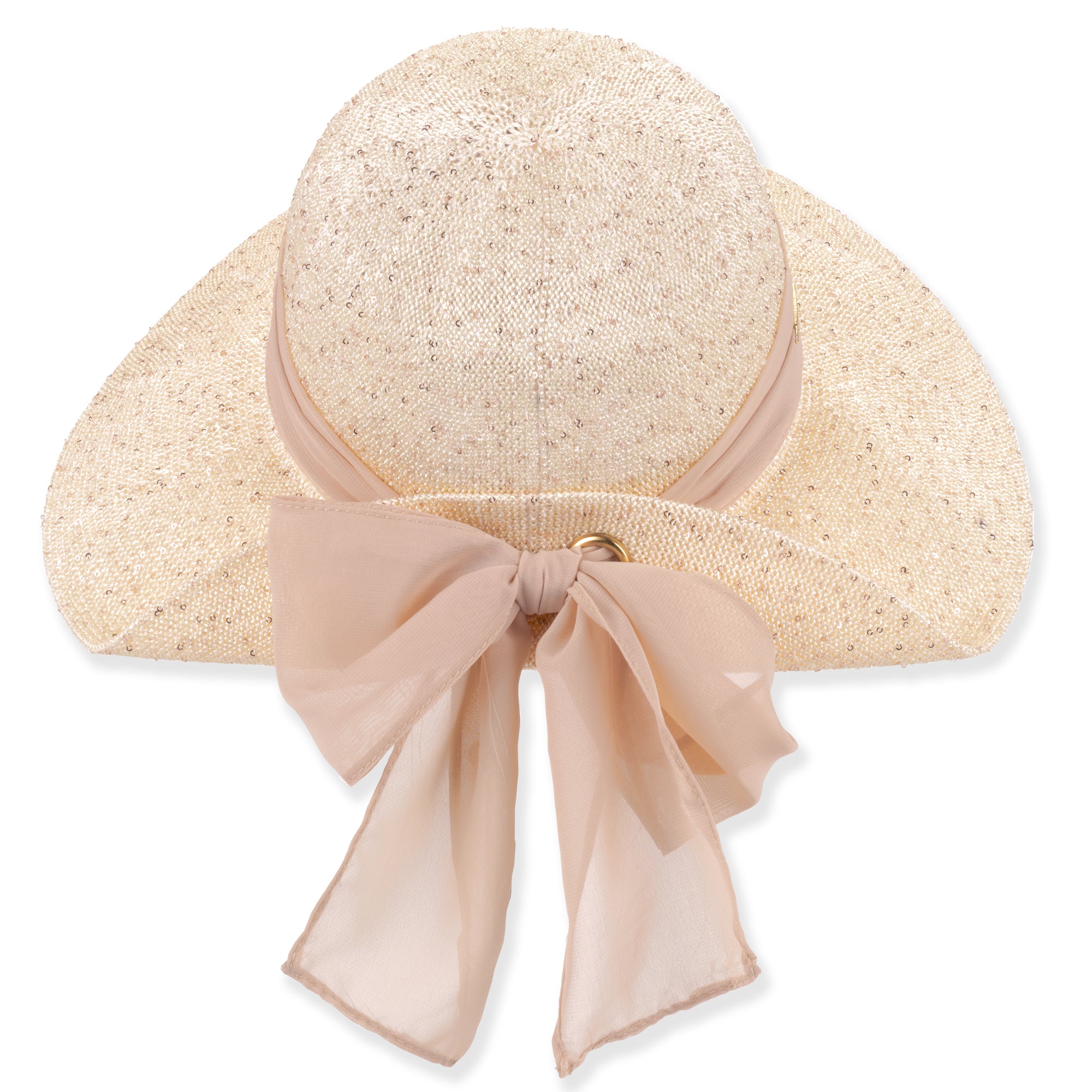 Sequin Knit Pinned Up Back Facesaver Hat - Sun 'N' Sand Hats Facesaver Hat Sun N Sand Hats