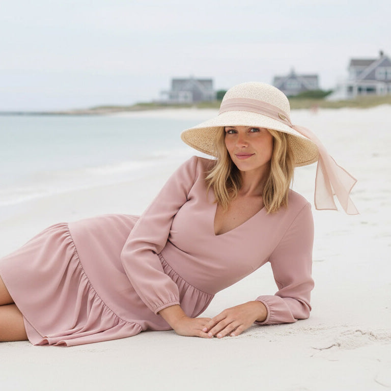 Sequin Knit Pinned Up Back Facesaver Hat - Sun 'N' Sand Hats Facesaver Hat Sun N Sand Hats