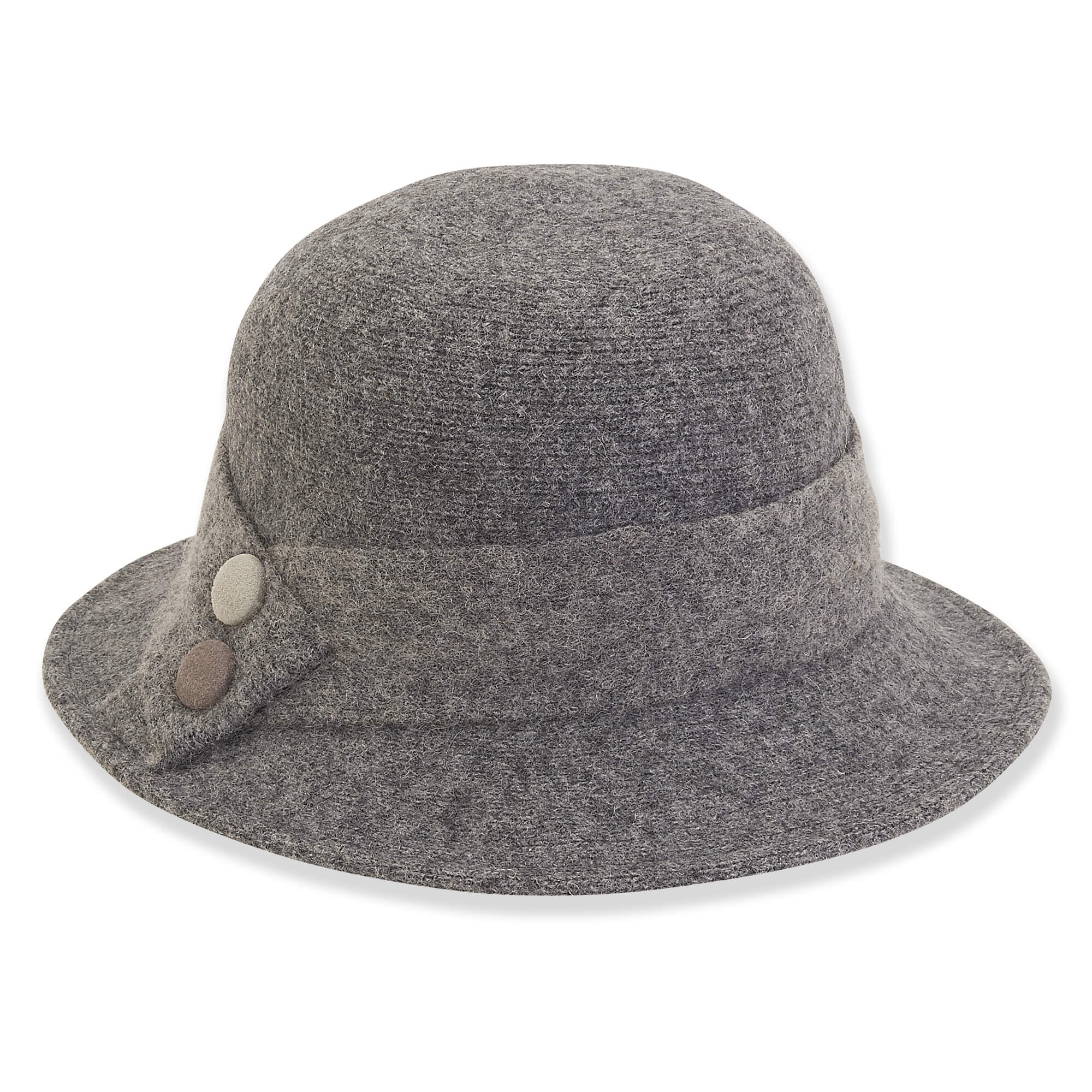 Shapeable Brim Grey Knit Wool Hat - Adora Wool Hat®