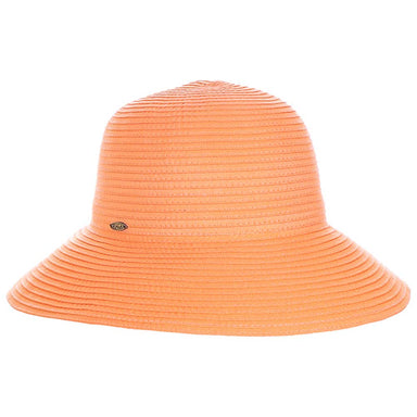 Shapeable Deluxe Ribbon Sun Hat - Scala Hats Wide Brim Hat Scala Hats LC848-CORAL Coral  