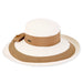 Shapeable Wide Brim Two Tone Sun Hat with Scarf - Sun 'N' Sand Hats Wide Brim Sun Hat Sun N Sand Hats HH2979A Ivory OS (57 cm) 