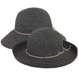 Shapeable brim hat, up turned and downturned brim