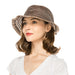 Sheer Ribbon Cloche Hat with Striped Brim and Bow - Boardwalk Style Cloche Boardwalk Style Hats    