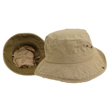 Side Snap Garment Washed Twill Boonie Hat - DPC Kids Bucket Hat Dorfman Hat Co. C868-KHOL Khaki / Olive XS (53 cm)