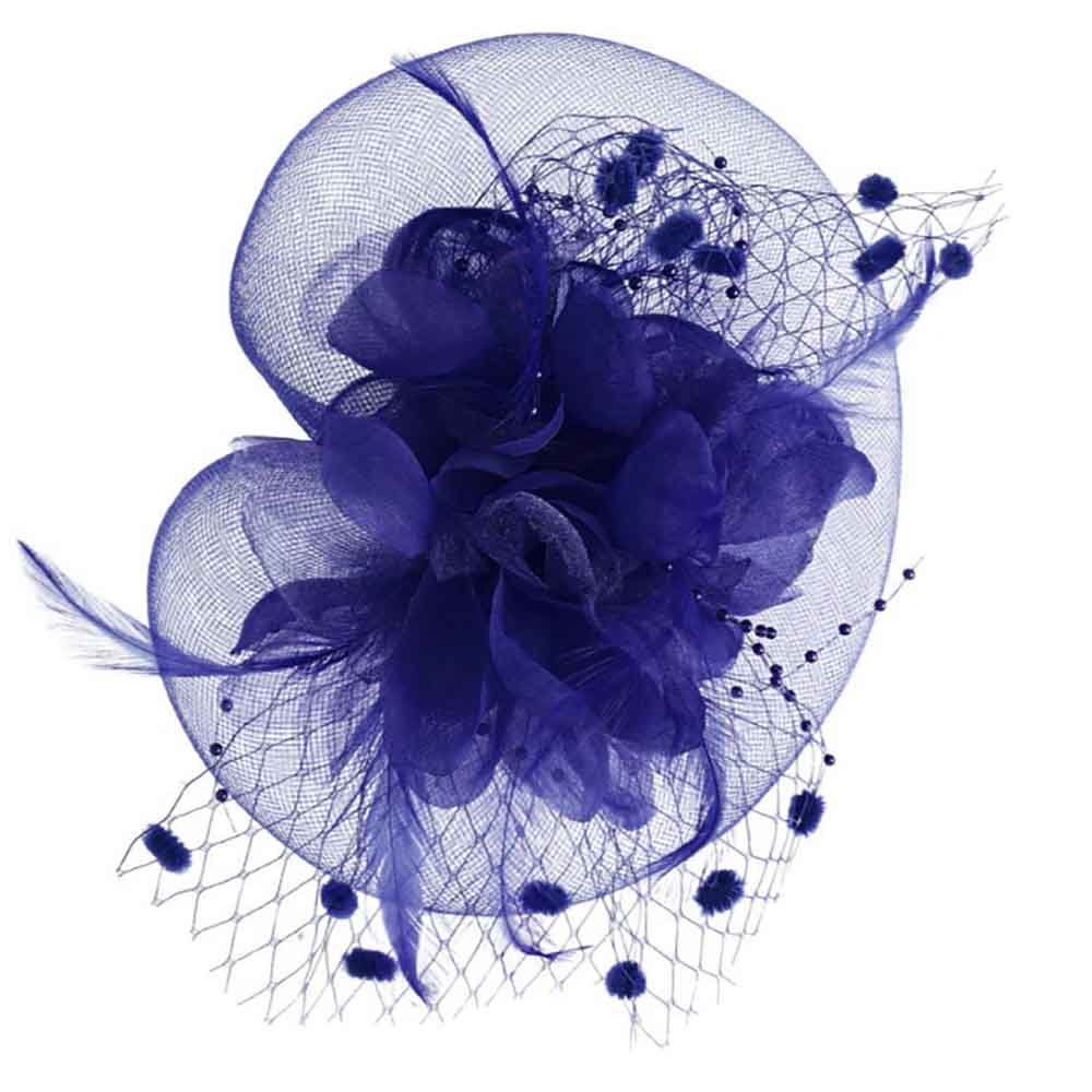 Silk Flower and Dotted Netting Fascinator - Something Special Fascinator Something Special LA    