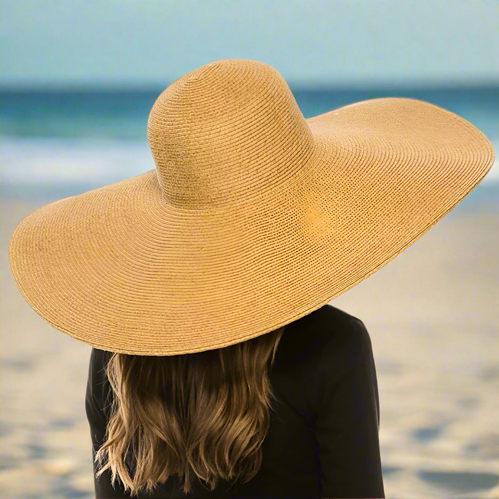 Extra Wide Brim Straw Beach Hat for Women - Boardwalk Style ...