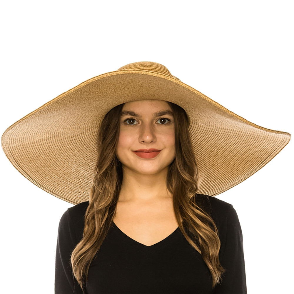 Extra Wide Brim Straw Beach Hat for Women - Boardwalk Style  display picture 3
