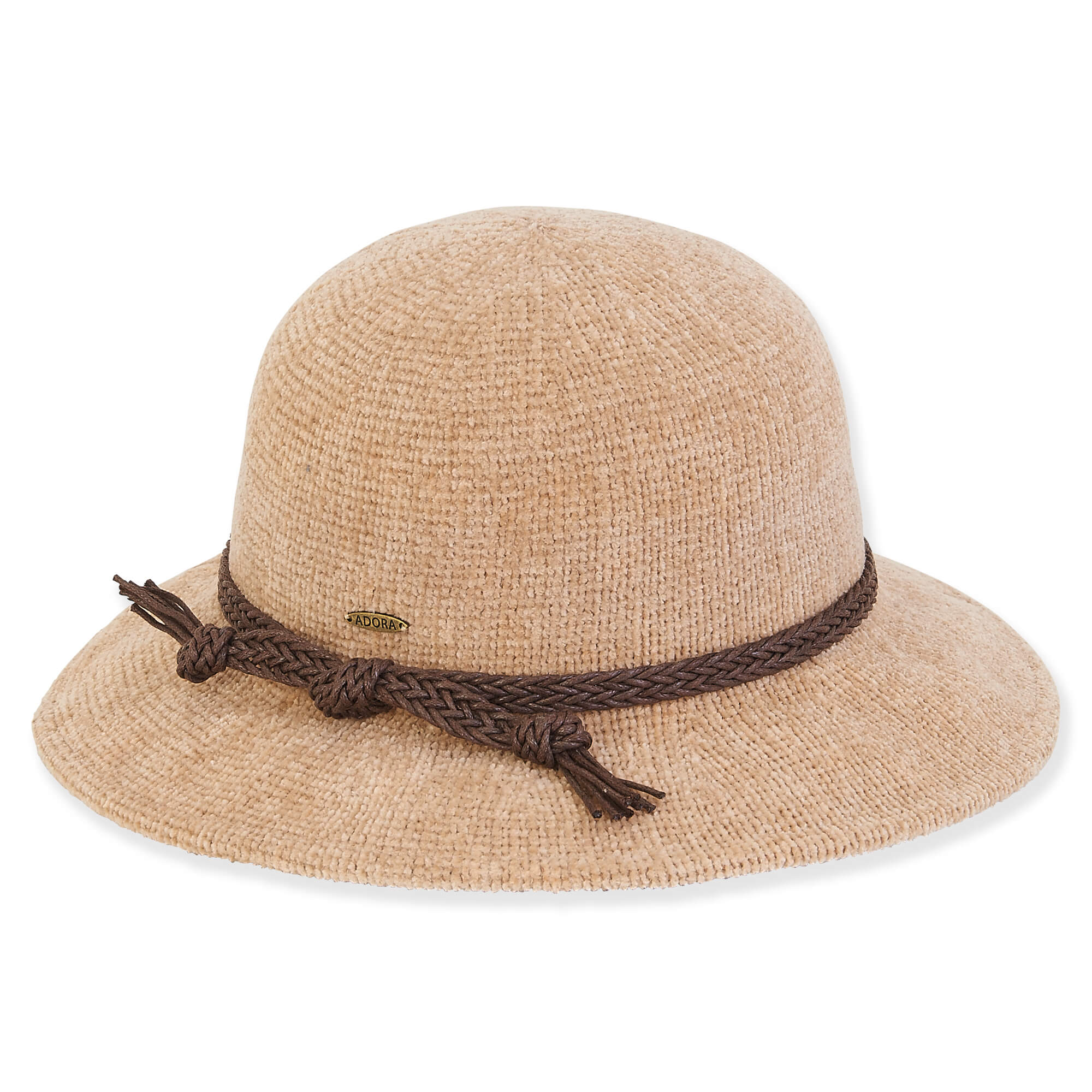 Small Brim Chenille Knit Boater Hat - Adora Wool Hat®