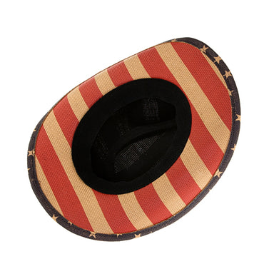 Small Heads USA Flag Pattern Patriotic Cowboy Hat - Boardwalk Hats Cowboy Hat Boardwalk Style Hats