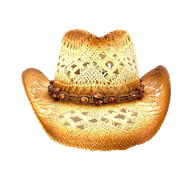 Small Size Macrame Straw Cowboy Hat - Milani Hats Cowboy Hat Milani Hats    