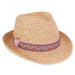 Small Size Straw Fedora Hat with Woven Band - Sunny Dayz™ Fedora Hat Sun N Sand Hats HK479 Natural Small (54 cm) 