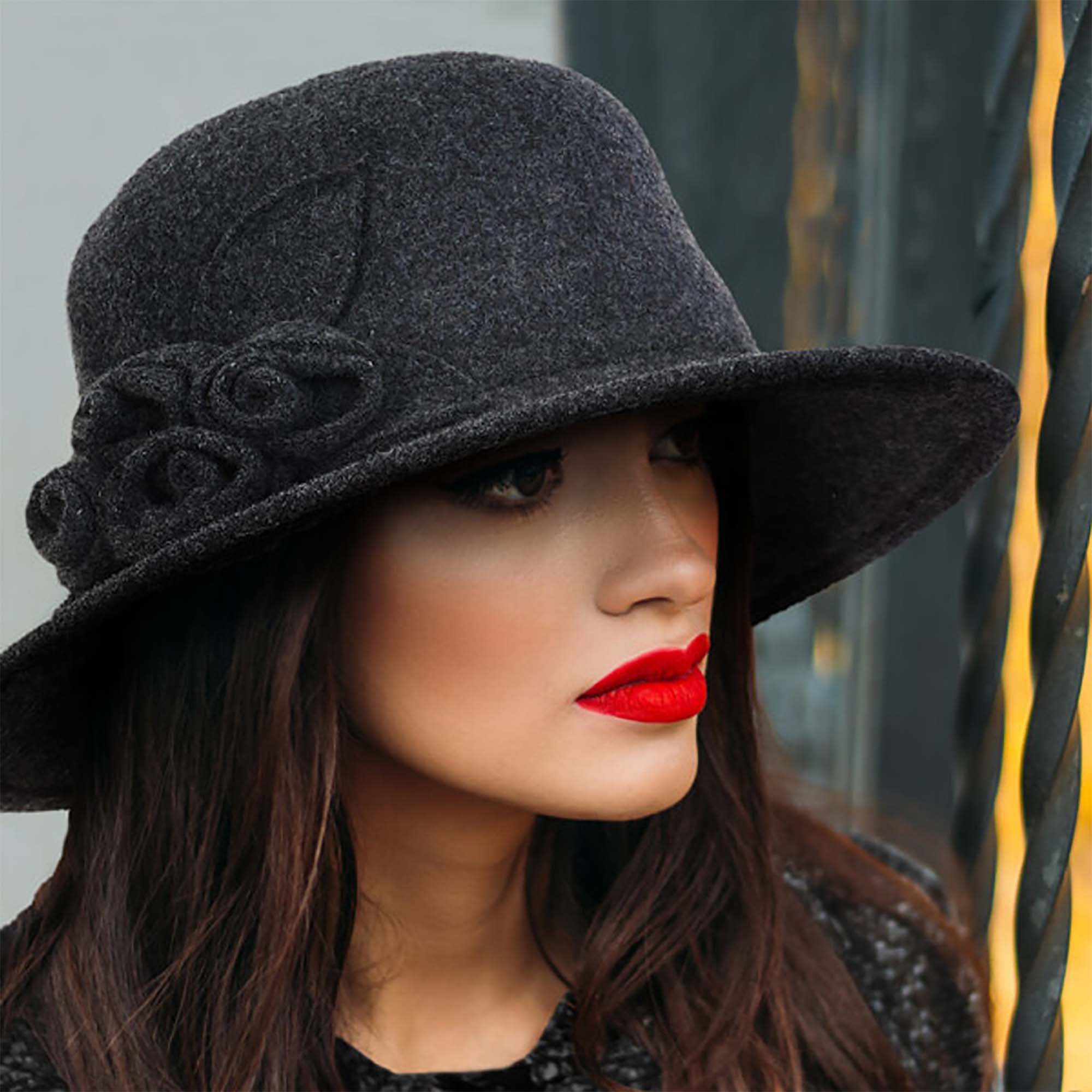 Soft Wool Hat with Rosettes - Adora Hats — SetarTrading Hats