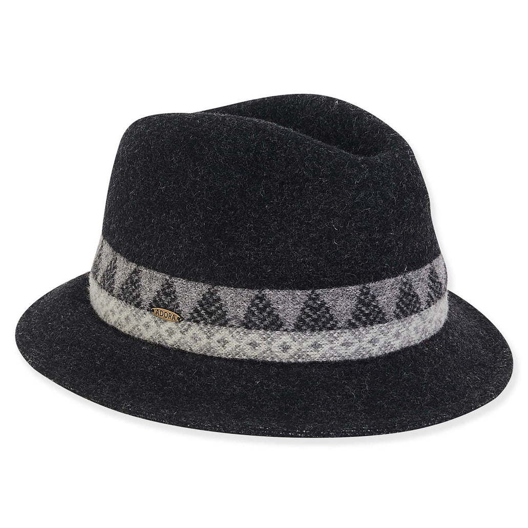 Soft Wool Winter Pattern Fedora Hat Adora® Hats — SetarTrading Hats
