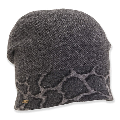 Soft Wool Animal Print Cuff Turban Beanie - Adora Hat® Beanie Adora Hats AD1347A Black M/L (57-59 cm)