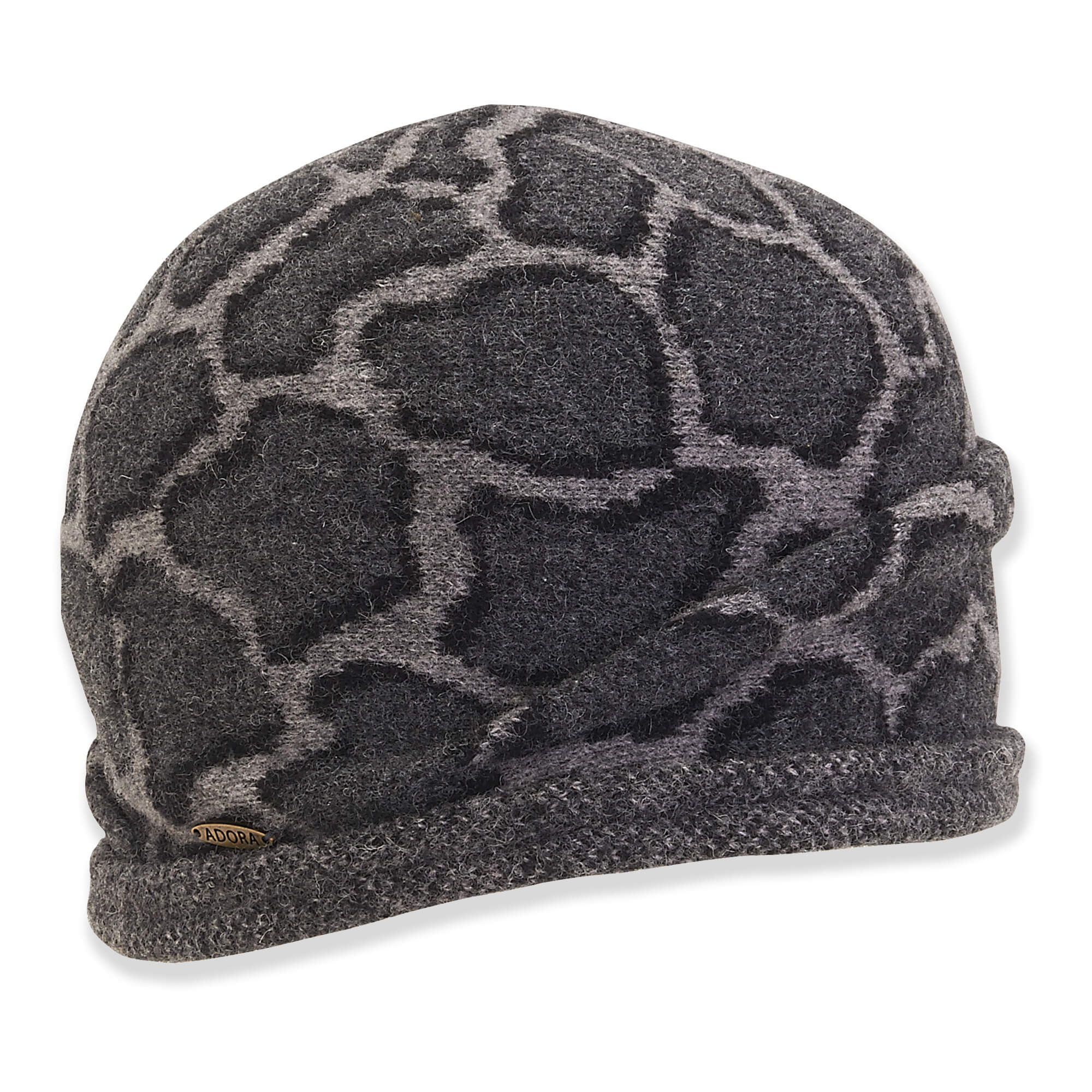 Soft Wool Animal Print Turban Beanie - Adora Hat® Beanie Adora Hats AD1346A Grey S/M (55-57 cm)