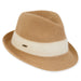 Soft Wool Two Tone Fedora Hat - Adora® Hats Fedora Hat Adora Hats AD1455B Tan OS (57 cm)