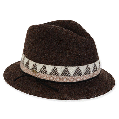 Soft Wool Winter Pattern Fedora Hat - Adora® Hats Fedora Hat Adora Hats