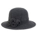 Soft Wool Hat with Rosettes - Adora Hats Cloche Adora Hats AD1433A Grey Medium (57 cm) 