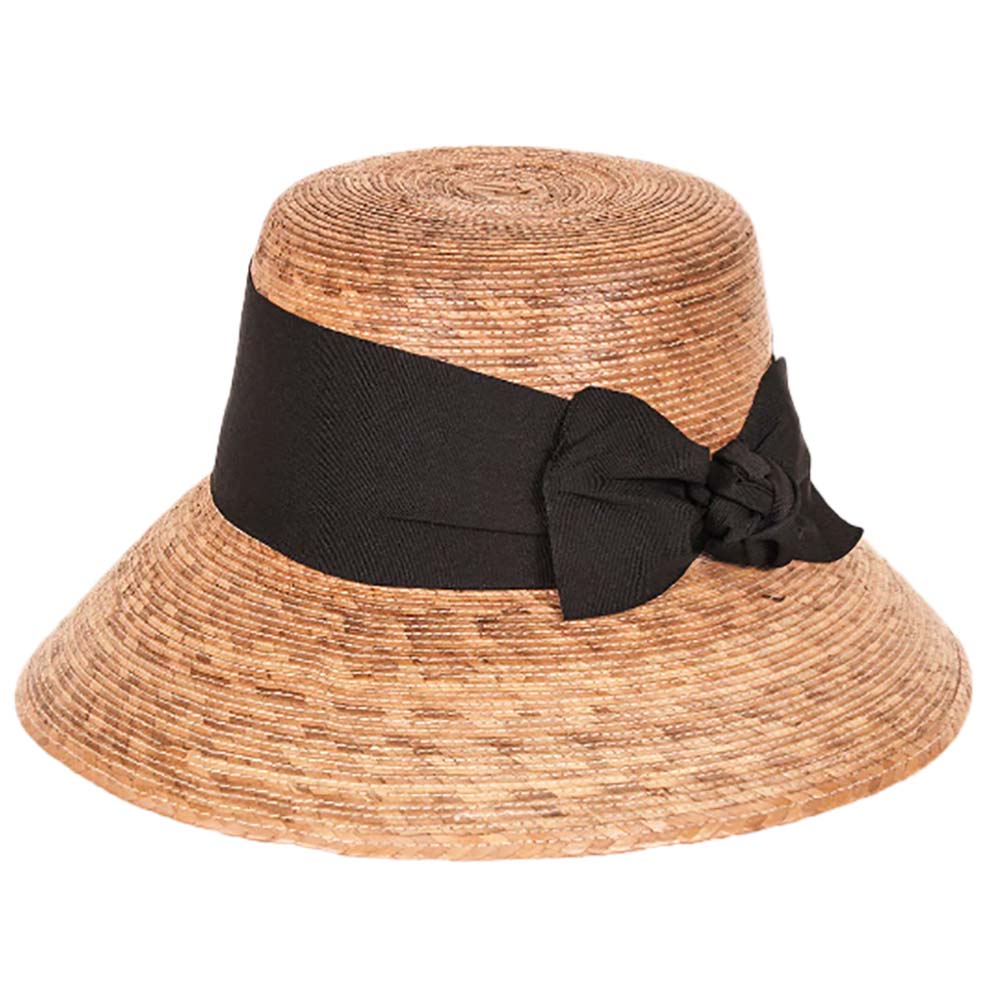 Somerset Palm Leaf Sun Hat with Black Bow - Tula Hats — SetarTrading Hats