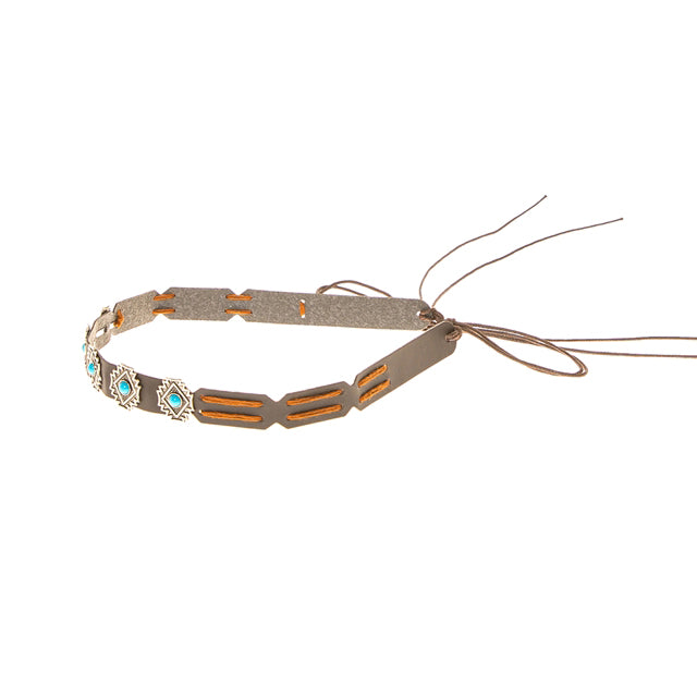 Southwestern Brown Leather with Conchos Hat Band for Hat Bar Tailoring - SetarTrading Hat Bands SetarTrading Hats