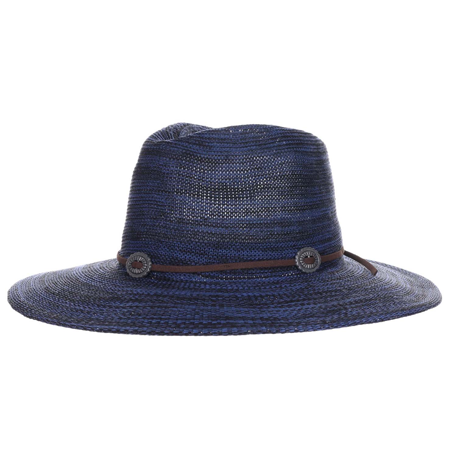 Space Dyed Knit Safari Hat with Conchos - Scala Pronto Safari Hat Scala Hats LW801-NAVY Navy  