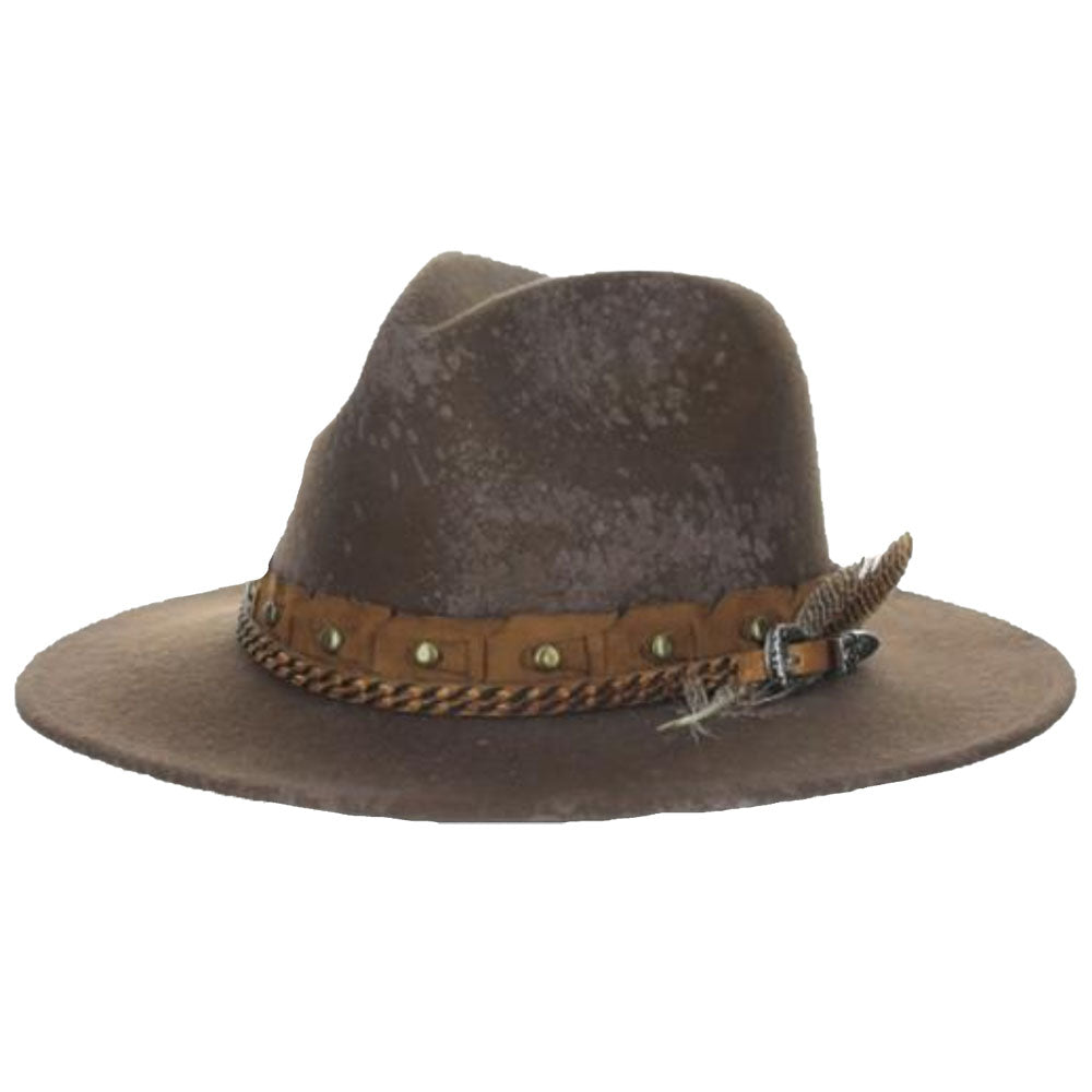 Tonala Splatter Wool Felt Studded Band Hat - Biltmore Vintage Hats, Safari Hat - SetarTrading Hats 