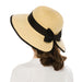 Split Back with Bow Bangkok Straw Sun Hat - Boardwalk Hats Wide Brim Hat Boardwalk Style Hats