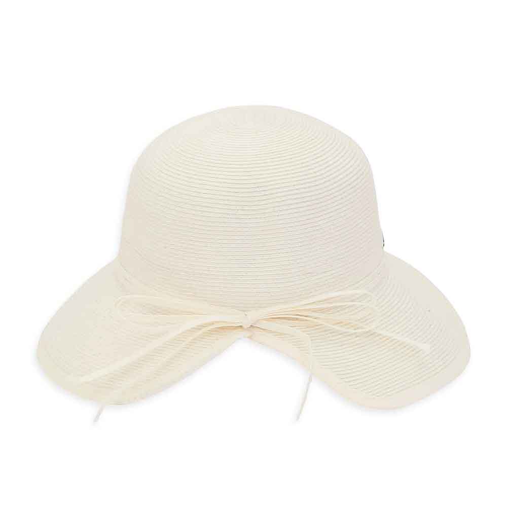 Split Brim Straw Cloche with Double Bow - Sun  display picture 1
